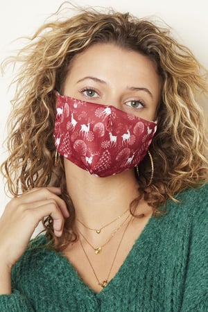 Gezichtsmasker Prints Blauw Katoen h5 Afbeelding2